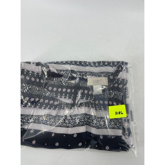 Ann Taylor Loft Women's Striped Floral Print Sleeveless Top Shirt Blouse Size M - Picture 12 of 12